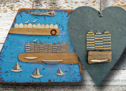 Jan Guest, coastal art - beach huts